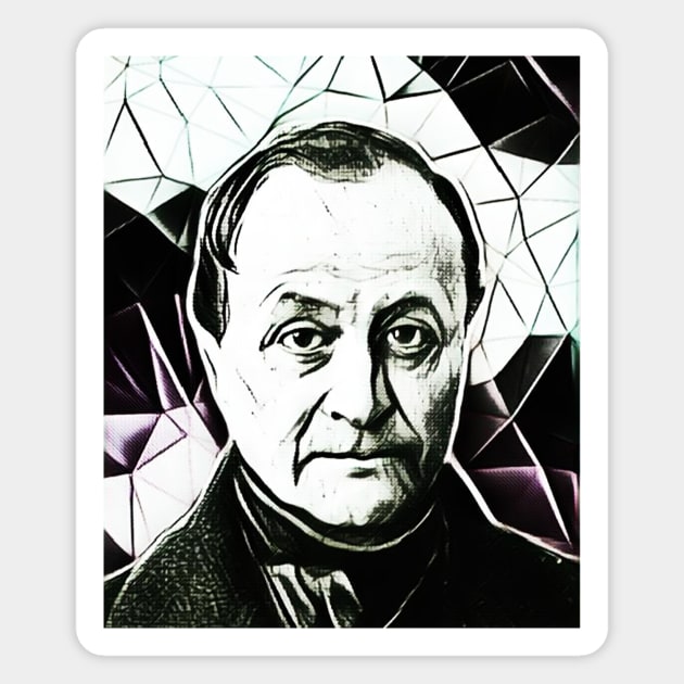 Auguste Comte Black and White Portrait | Auguste Comte Artwork 3 Magnet by JustLit